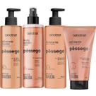 Kit Banho Dia a Dia Hidratante Corporal Esfoliante Sabonete Liquido e Body Splash Pessego Labotrat Verão
