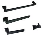 Kit Banho Jacaraipe Preto Porta Tolhas Papel e Cab 4 Pç Inox Kit Banho Jacaraipe Preto Porta Tolhas Papel e Cab 4 Pç Inox