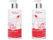 Kit Banho pet Tratamento Floral Emergência SOS Resgate Cães e Gatos Shampoo Condicionador