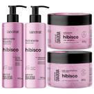 Kit Banho Premium Labotrat Hibisco Completo 4 Produtos C/ Sais Cheiro De Fruta Corpo E Rosto