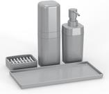 Kit banho splash cinza 4 peças - coza