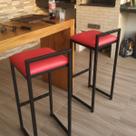 Kit Banqueta Alta Ideal para Cozinha Balcão Bar Area Gourmet Aço C/ Encosto Cadeira Banco Alto Estrutra Preta Cor:Vermel Kit Banqueta Alta Ideal para Cozinha Balcão Bar Area Gourmet Aço C/ Encosto Cadeira Banco Alto Estrutra Preta Cor:Vermel