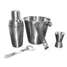 Kit Bar Coqueteleira Balde de gelo Profissional 6 peças
