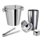 Kit Bar Coqueteleira Balde E Pegador De Gelo Aço Inox Drinks