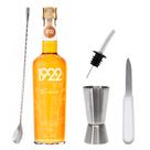 Kit Bar Iniciante 13 Bartender 4 Peças + Cachaça 1922