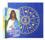 Kit Baralho Tarô Sara Kali e Toalha Cigana Azul Ouro Brilho