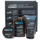 Kit Barba e Cabelo: Shampoo 3x1 + Balm + Pomada Efeito Seco Human