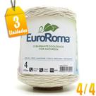 Kit Barbante EuroRoma Cru 600g 4/4 Fios - 3 unidades