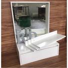Kit Barbearia 5 Peças Escrivaninha Espelho Prateleiras Mdf Kit Barbearia 5 Peças Escrivaninha Espelho Prateleiras Mdf