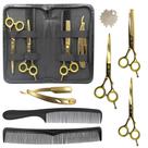 Kit Barbeiro Cabeleireiro Navalhete Tesouras Aço Inox Profissional Kit Barbeiro Cabeleireiro Navalhete Tesouras Aço Inox Profissional