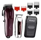 Kit Barbeiro Completo 3 Máquinas Profissionais Cortar Cabelo e Barba KM 2600 Acabamento KM 9163 Shaver Barbeador KM 1102 Top Contorno Barber Pro Max