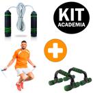 Kit Barra de Apoio para Flexão Push UP + Corda De Pular Profissional Fitness Academia