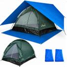 Kit Barraca Acampamento 2 Lugares + 2 Lonas 3x3 Metros Toldo