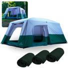 Kit Barraca Camping 12 Pessoas Family Titan Coluna D Agua 2000mm Guepardo + 3 Sacos de Dormir Solteiro