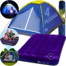 Kit Barraca Camping 4 Pessoas Iglu + Colchão Inflável Casal