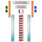 Kit Barramento Trifásico Isolado 150A para 64 Circuitos com Placa de Policarbonato