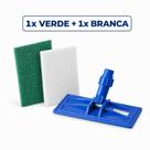 Kit Base Articulada Mop + Fibras 250x100mm Para Verde Limpeza Geral / Branca Para Superfícies Delicadas Kit:1 Verde + 1