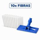 Kit Base Articulada Mop + Fibras 250x100mm Para Verde Limpeza Geral / Branca Para Superfícies Delicadas Kit:10 Branca +
