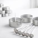 Kit Base de alumínio Latinha para Velas Rechaud + Pavio Parafinado 5cm
