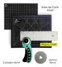 Kit Base De Corte A2 Apoio de Mesa 60x45 Régua de Acrilico 15x60 Cortador Circular 45mm + 1 Disco
