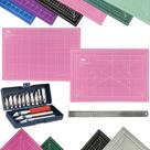 Kit Base de Corte A3 30x45cm Multiuso Costura Artesanato Patchwork Desenho Jogo Estilete Precisão 13 Peças Regua Metal 30cm Kit Base de Corte A3 30x45cm Multiuso Costura Artesanato Patchwork Desenho Jogo Estilete Precisão 13 Peças Regua Metal 30cm