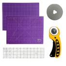 Kit Base de Corte Costura Apoio Tapete A2 45x60cm Cortador de Tecido 45mm 1 lamina de Reposição Régua de Acrílico 15x60