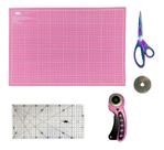 Kit Base De Corte Iniciante 45x30 Dupla Face Régua 15x30 Tesoura de Titânio Cortador 45mm Disco