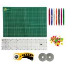Kit Base de Corte Patchwork Artesanato 60x45 Regua 15x60 Cortador 45 + 2 Laminas Alfinete Caneta Magica Fantasminha