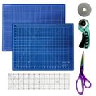 Kit Base de Corte Placa Apoio para Mesa A2 45x60cm Tesoura de Titanium Régua Acrílico15x60cm Cortador de Tecidos e Papel 45mm