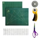 Kit Base de Corte Placa Apoio para Mesa A2 45x60cm Tesoura de Titanium Régua Acrílico15x60cm Cortador de Tecidos e Papel 45mm