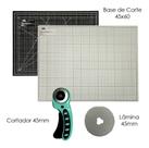 Kit Base De Corte Verde Rosa Preto E Cinza Cortador 45 Refil