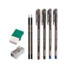KIT Básico LEOLEO Volta Às Aulas Borracha Caneta Lápis Apontador Material Escolar Papelaria