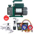Kit Básico Para Refrigeração e Ar Condicionado com Bomba De Vácuo Manifold R22,R32,R404 e R410 Kit Básico Para Refrigeração e Ar Condicionado com Bomba De Vácuo Manifold R22,R32,R404 e R410