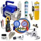 Kit Básico Refrigeração Bomba De Vácuo, Manifold E Maçarico