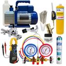 Kit Básico Refrigeração Bomba De Vácuo, Manifold e Maçarico