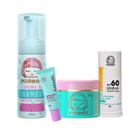 Kit Bastão Facial FPS60 Renovadores Espuma Chamego Kokeshi