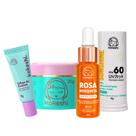Kit Bastão Facial FPS60 Renovadores Rosa Mosqueta Kokeshi