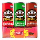 Kit Batata Pringles Combo da Torcida Pringols Sabores Churrasco Creme e Cebola Original 322g