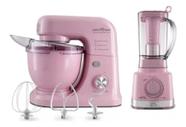Kit Batedeira Planetária+liquidificador Britânia Rosa 127v
