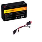 Kit Bateria 6V 12ah GetPower + Chicote -Moto Elétrica
