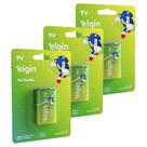 Kit Bateria 9V Alcalina 3 Unidades ELGIN Kit Bateria 9V Alcalina 3 Unidades ELGIN