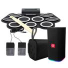 Kit Bateria Eletrônica 6 Drums 5 Metal Portátil Caixa de Som Kit Bateria Eletrônica 6 Drums 5 Metal Portátil Caixa de Som
