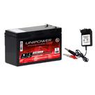 Kit Bateria Selada Gel 12v-9ah + Carregador 12v LED