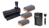 Kit Battery Grip + 3 Baterias LP-E6 MemoryTec + Carregador Compatível com Blackmagic Pocket Cinema 4K / 6K