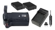 Kit Battery Grip MB-D3400 + 2 Bateria EN-EL14 MemoryTec + Carregador compatível com Nikon D3400