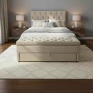 Kit Baú Gaveta e Cabeceira Com Fixação no Box (Cama) Cor Bege Claro 140x117cm Tamanho Casal