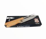 kit BBQ faca e garfo Corinthians para churrasco