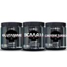 Kit bcaa + glutamina + creatina black skull
