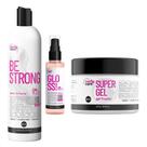 Kit Be Strong, Super Gel e Gloss Óleo Finalizador Curly Care