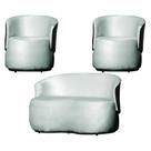 Kit Beatriz 2 Poltronas e 1 Namoradeira Orgânica Tecido Veludo Composê material sintético Preto - Estopar